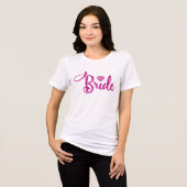 T-shirt En Tri-matière Chemise de mariée Parties scintillant rose - Cadea (Recto plein)