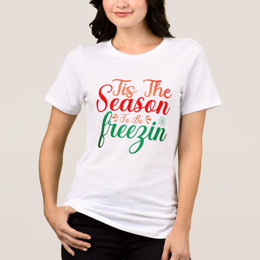 T-shirt En Tri-matière Chemise de Noël amusante pour la fête (Recto)