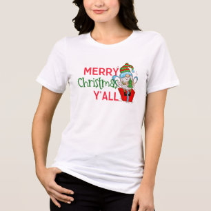 T-shirt En Tri-matière Chemise de Noël Gnome - 'Joyeux Y'all' Tee de Noël