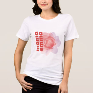 T-shirt En Tri-matière Chemise de pivoine florale personnalisée pour mama