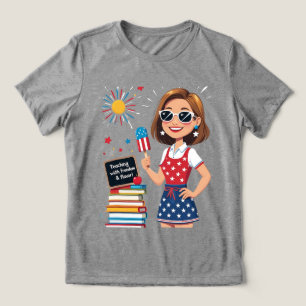 T-shirt En Tri-matière Chemise de professeur du 14 juillet Patriotique En