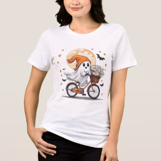 T-shirt En Tri-matière Chemise D'Halloween Ghost Mignonne À Vélo - Amusan