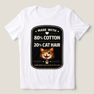 T-shirt En Tri-matière Chemise drôle pour chat avec 80% coton et 20% poil