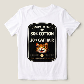 T-shirt En Tri-matière Chemise drôle pour chat avec 80% coton et 20% poil