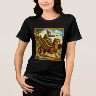 T-shirt En Tri-matière Chemise fantaisie rétro médiévale à motif de caval