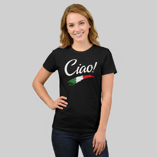 T-shirt En Tri-matière Chemise femme Fierté drapeau italien Ciao