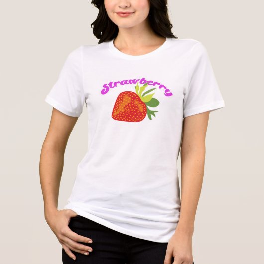T-shirt En Tri-matière Chemise graphique à fraise rouge juteuse pour femm (Recto)