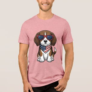 T-shirt En Tri-matière Chemise lunettes de soleil pour chiots Beagle patr