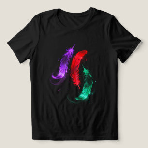 T-shirt En Tri-matière Chemise noire Neon Feather Glow