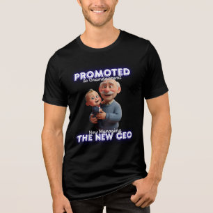 T-shirt En Tri-matière Chemise noire Promu Grand-Père Drôle