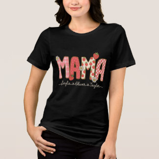 T-shirt En Tri-matière Chemise personnalisée Preppy Mama Fleur de Fraisie