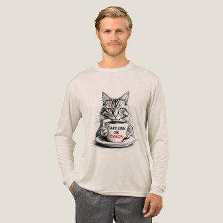 T-shirt En Tri-matière Chemise pour amateur de café et de chats Pas de ca