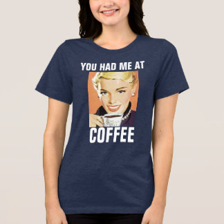 T-SHIRT  EN TRI-MATIÈRE CHEMISE RÉTRO FILLE AU CAFÉ