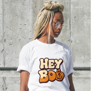 T-shirt En Tri-matière Chemise rétro groovy Halloween pour femmes « Hey