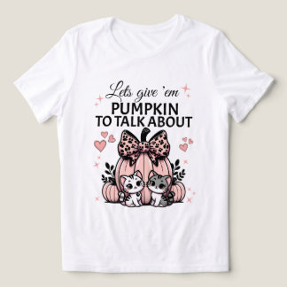 T-shirt En Tri-matière Chemise rose Halloween chat amoureux citrouille av
