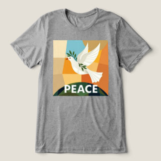 T-SHIRT EN TRI-MATIÈRE CHEMISE T GÉOMÉTRIQUE COLOMBE DE LA PAIX