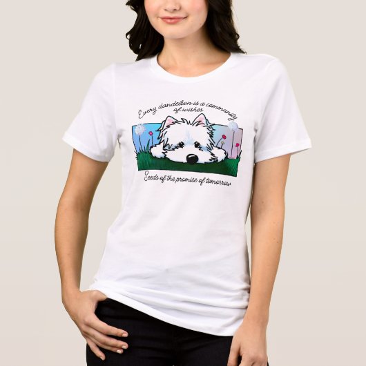 T-shirt En Tri-matière Chemise T-Shirt Tri-Blend Dandelions Westie (Recto)