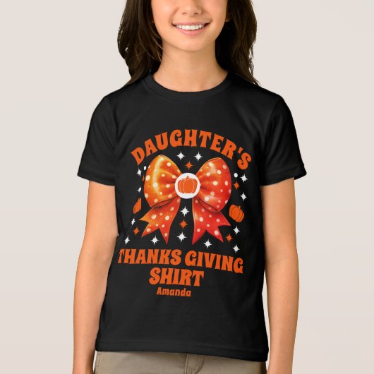 T-shirt En Tri-matière Chemise Thanksgiving de la fille personnalisée (Recto)