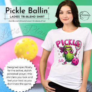 T-shirt En Tri-matière Chemise Tri-Blend de Pickle Ball pour Dames
