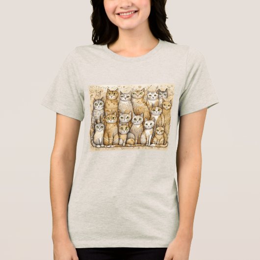 T-shirt En Tri-matière Chemise Tri-Blend pour chats apaisants (Recto)