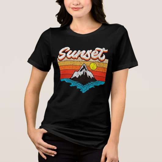 T-shirt En Tri-matière Chemise Tri-Blend Retro Sunset Vibes (Recto)