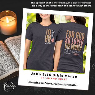 T-shirt En Tri-matière Chemise tri-blend verset biblique Jean 3:16