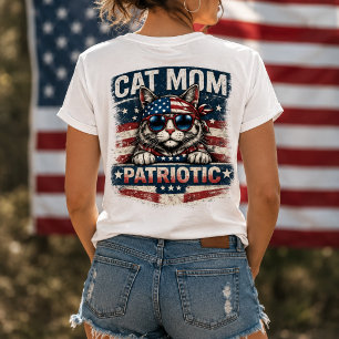 T-shirt En Tri-matière Chemise USA Maman Chat Patriotique Américain Vin