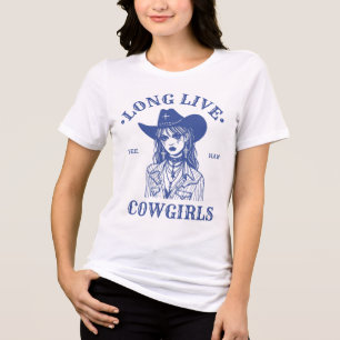 T-shirt En Tri-matière Chemise Vintage Western Long Live Cowgirls