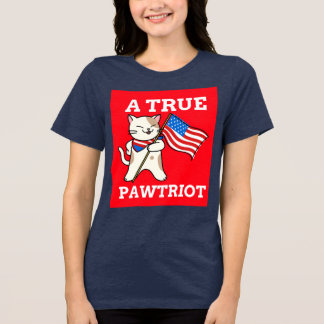 T-SHIRT EN TRI-MATIÈRE CHEMISES T PATRIOTIQUES POUR CHATS, UN VÉRITABLE P