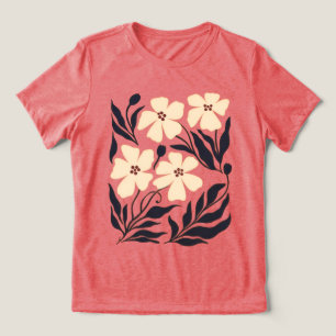 T-shirt En Tri-matière Chemisier abstrait fleuri pour femmes Golden Harmo