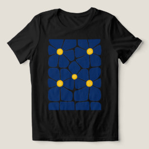 T-shirt En Tri-matière Chemisier fleuri pour femmes Blue Harmony