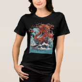 T-shirt En Tri-matière Cherry Blossom Dragon in Ocean Waves (Recto)