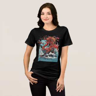 T-shirt En Tri-matière Cherry Blossom Dragon in Ocean Waves