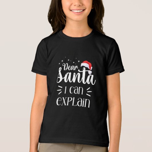 T-shirt En Tri-matière Chers Père Noël drôles enfants Noir Noël (Recto)