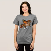 T-shirt En Tri-matière Cheval d'élevage avec papillon monarque ailes (Recto plein)