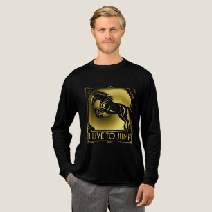 T-shirt En Tri-matière Cheval Jump I Live to Jump Art Déco