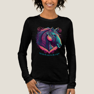 T-shirt En Tri-matière Cheval Vibrant Colorful Horse Design pour équestre