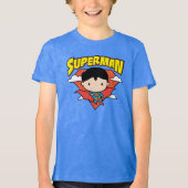 T-shirt En Tri-matière Chibi Superman Polka Dot Shield et nom (Recto)