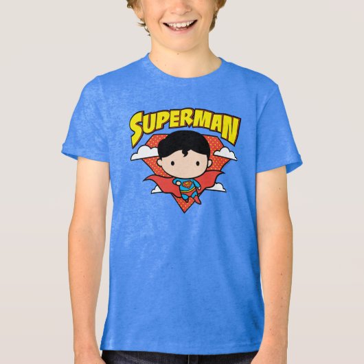 T-shirt En Tri-matière Chibi Superman Polka Dot Shield et nom (Recto)