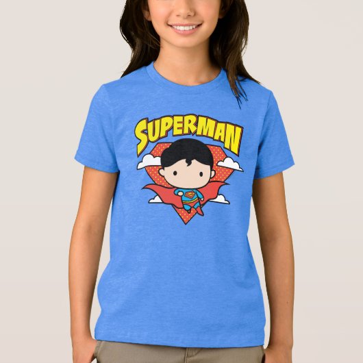 T-shirt En Tri-matière Chibi Superman Polka Dot Shield et nom (Recto)