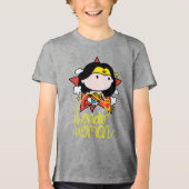 T-shirt En Tri-matière Chibi Wonder Woman Voler Avec Lasso (Recto)