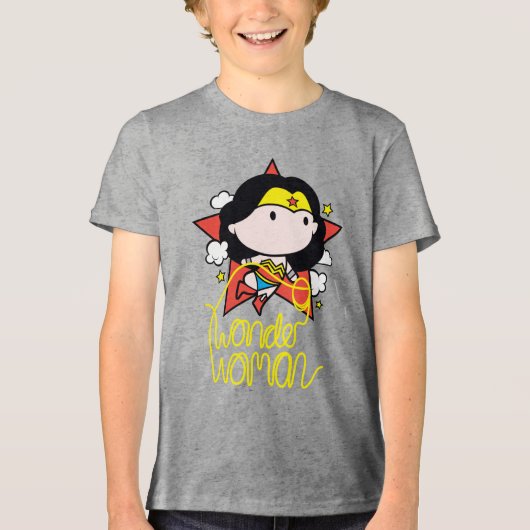 T-shirt En Tri-matière Chibi Wonder Woman Voler Avec Lasso (Recto)