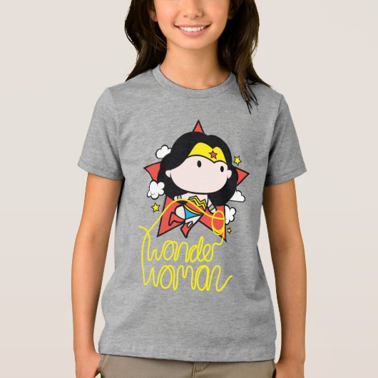 T-shirt En Tri-matière Chibi Wonder Woman Voler Avec Lasso (Recto)