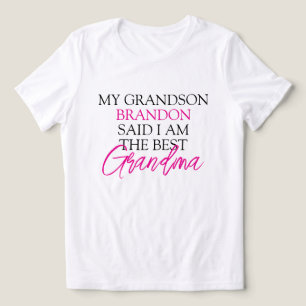 T-shirt En Tri-matière Chic rose et noir Texte Grandchildren Funny Grand-