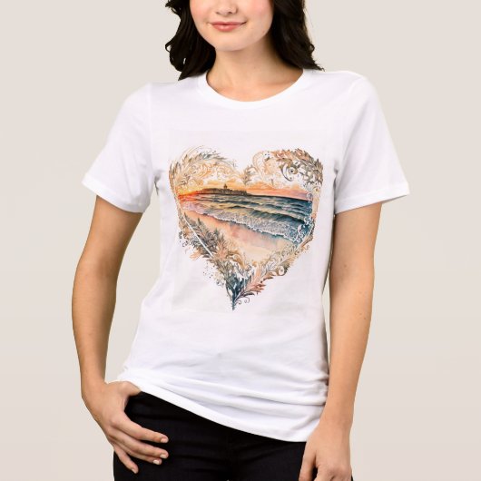 T-shirt En Tri-matière "Chic & Sweet : T-shirt Heart Design pour filles A (Recto)