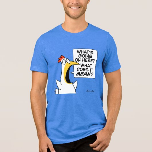 T-shirt En Tri-matière Chicken existentiel par Sandra Boynton (Recto)