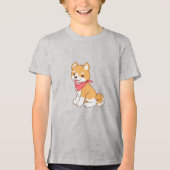 T-shirt En Tri-matière Chien chiot mignon Shiba Inu (Recto)