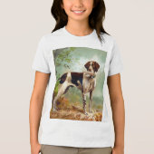 T-shirt En Tri-matière Chien de chasse avec oiseau dans la bouche (Recto)