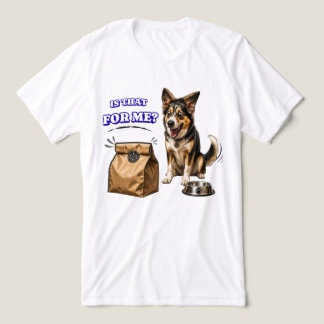 T-shirt En Tri-matière Chien drôle et excité attendant de la nourriture –