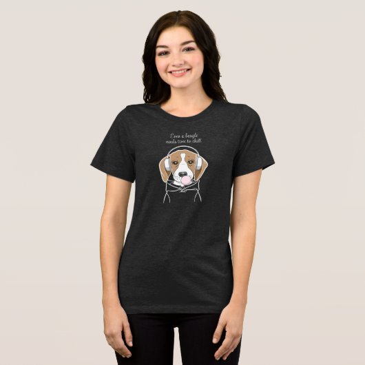 T-shirt En Tri-matière Chien frais avec Bubblegum mignon Beagle amusant (Recto plein)